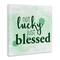 Stupell Industries Just Blessed Green Shamrocks Canvas Wall Art
